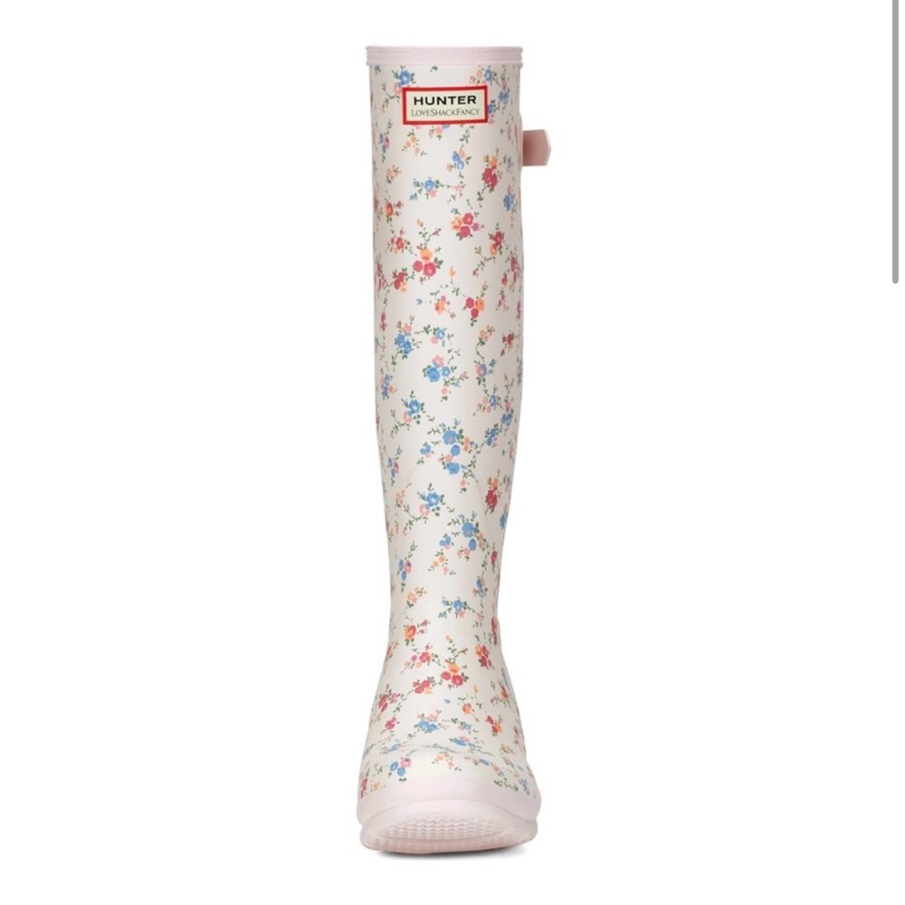 LoveShackFancy Cream Floral Tall Rain Boots - Picture 9 of 9
